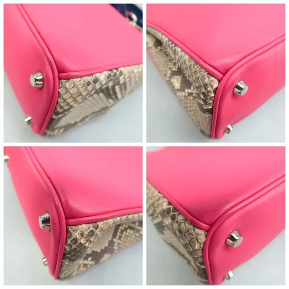 CHRISTIAN DIOR DIORISSIMO MULTICOLOR CALFSKIN+PYTHON SKIN-MEDIUM-100% AUTHENTIC! - Picture 11 of 13